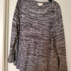 Beautiful bell shaped long sleeve grey sweater